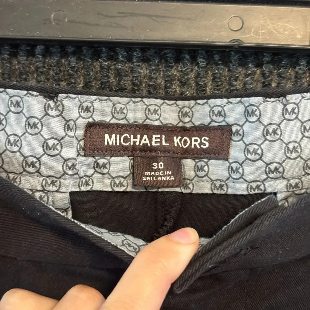 Michael Kors Mens Stretch Cotton Chino Shorts Black W30 NWT